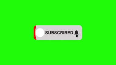 Üye Düğme Animasyonu Yeşil Ekran YouTube Çan Simgesi Grafiksel Kaplaması