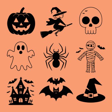 Klasik elementli ürkütücü cadılar bayramı t-shirt tasarımı