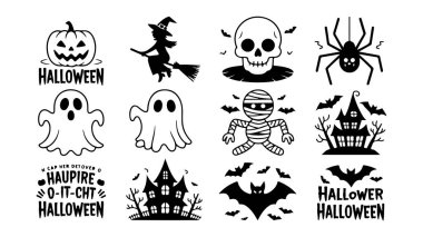 Klasik elementli ürkütücü Cadılar Bayramı tişörtü tasarımı