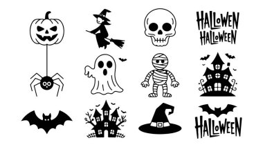 Klasik elementli ürkütücü Cadılar Bayramı tişörtü tasarımı