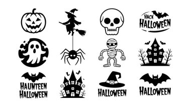 Klasik elementli ürkütücü Cadılar Bayramı tişörtü tasarımı