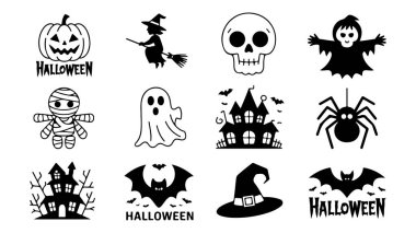 Klasik elementli ürkütücü Cadılar Bayramı tişörtü tasarımı