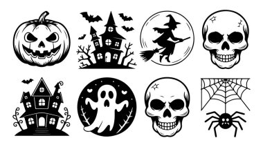 Klasik elementli ürkütücü cadılar bayramı t-shirt tasarımı