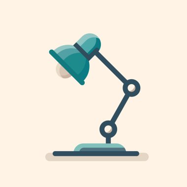 Ofis işi üretkenlik ışıklandırması, eğitim eğitimi öğrenimi yaratıcılık tasarım sembolü için düz vektör çizimi