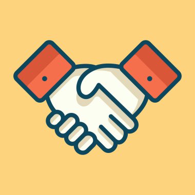 Tokalaşma illüstrasyonu, el sıkışma illüstrasyonu iş anlaşması ortaklık takım çalışması ve işbirliğini simgeliyor