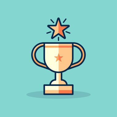 Ganimet ödülü illüstrasyonu, zafer ödülü başarısını temsil eden yıldız sembollü ödül illüstrasyonu