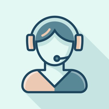 Müşteri desteği illüstrasyonu, operatör kulaklık ile müşteri desteği illüstrasyonu yardım servisi yardımı için