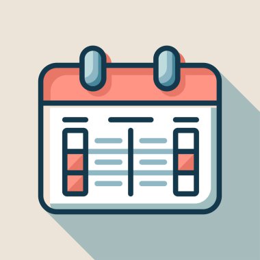 Programlı takvim çizelgesi. İş verimliliği kavramını düzenlemek için takvim planlayıcı simgesi