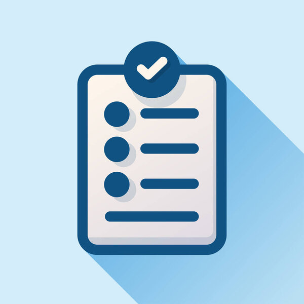 Чек-лист с галочкой. Контрольный список с значком галочки для концепции организации производительности планирования задач