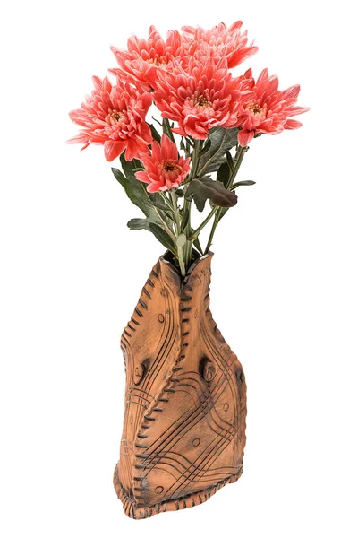 Flores Crisântemo Rosa Vaso — Fotografia de Stock