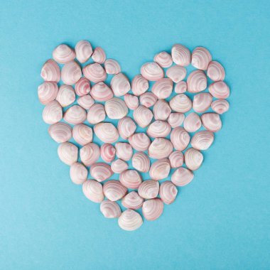 Kalp şeklinde küçük pembe deniz kabukları