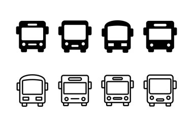 Otobüs simgesi logosu tasarımı. otobüs işareti ve sembol
