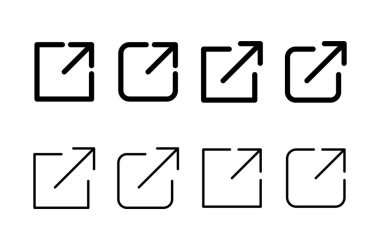 Dış bağlantı simgesi logo tasarımı. bağlantı işareti ve sembol. hiper bağlantı sembolü