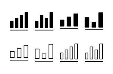Grafik simgesi logosu dizaynı büyüyor. Çizelge ve sembol. diyagram simgesi