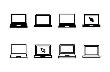 Laptop simge logosu tasarımı. bilgisayar işareti ve sembol