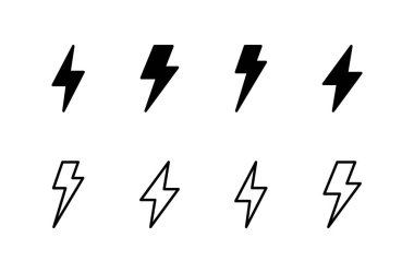 Şimşek simgesi logosu tasarımı. Elektrik işareti ve sembol. Güç simgesi. enerji işareti