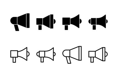 Megafon simgesi logosu tasarımı. Hoparlör işareti ve sembol