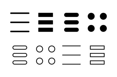 Menü simgesi logosu tasarımı. Web menü işareti ve sembol. Hamburger menüsü sembolü