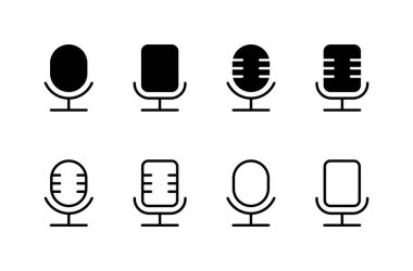 Mikrofon simgesi logosu tasarımı. Karaoke işareti ve sembol