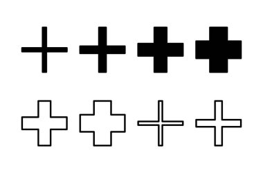 Artı simge logosu tasarımı. Artı işareti ve sembol ekle