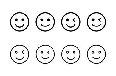 Gülümseme simgesi logosu tasarımı. Gülümseme simgesi. Geribildirim işareti ve sembol