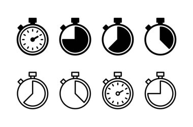 Kronometre simgesi logosu tasarımı. Zamanlayıcı işareti ve sembol. Geri sayım simgesi. Zaman Dönemi
