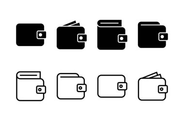 Cüzdan simgesi logosu tasarımı. cüzdan işareti ve sembol