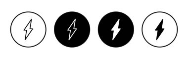 Uygulamalar ve web siteleri için ışık simgesi. Elektrik işareti ve sembol. Güç simgesi. enerji işareti