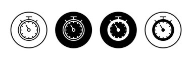Uygulamalar ve web siteleri için Stopwatch simgesi. Zamanlayıcı işareti ve sembol. Geri sayım simgesi. Zaman Dönemi