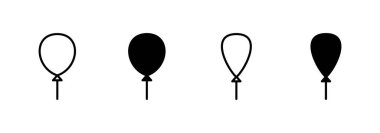 Balon simgesi vektörü. Parti balonu işareti ve sembolü