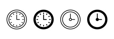 Saat simgesi vektörü. Zaman işareti ve sembol. saat simgesi