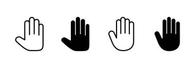 El simgesi vektörü. El işareti ve sembol. Avuç