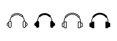 Kulaklık ikonu vektörü. İmza ve sembol.