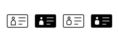 Lisans simgesi vektörü. Kimlik kartı simgesi. Sürücü ehliyeti, personel kimlik kartı 