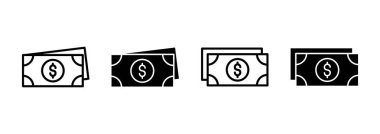 Para ikonu vektörü. Para işareti ve sembol