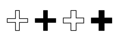 Artı simge vektörü. Artı işareti ve sembol ekle