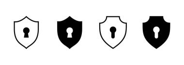 Güvenlik simgesi vektörü. Koruma işareti ve sembol. Özel hayat. vpn