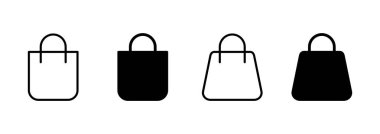 Alışveriş poşeti ikon vektörü. Alışveriş işareti ve sembol