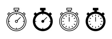 Kronometre simge vektörü. Zamanlayıcı işareti ve sembol. Geri sayım simgesi. Zaman Dönemi