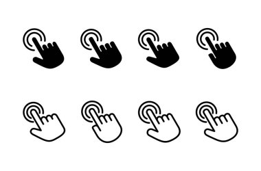 El tıklama simgesi logosu tasarımı. İşaret ve sembol. el imleç simgesi