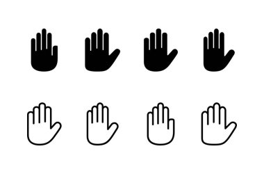 El simgesi logosu tasarımı. El işareti ve sembol. Avuç