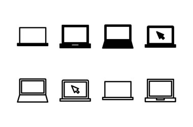 Laptop simge logosu tasarımı. bilgisayar işareti ve sembol