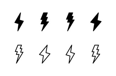 Şimşek simgesi logosu tasarımı. Elektrik işareti ve sembol. Güç simgesi. enerji işareti