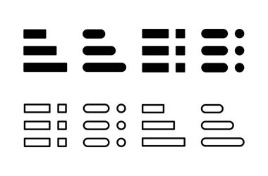Menü simgesi logosu tasarımı. Web menü işareti ve sembol. Hamburger menüsü sembolü