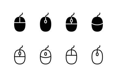 Fare simgesi logosu tasarımı. Tıklama işareti ve sembol. işaretleyici simgesi vektörü.