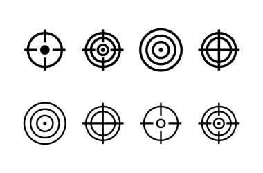 Hedef simge logosu tasarımı. hedef simge vektörü. hedef pazarlama işareti ve sembol