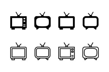 Televizyon ikonu logosu tasarımı. televizyon işareti ve sembol
