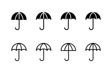 Şemsiye simgesi logosu tasarımı. şemsiye işareti ve sembol