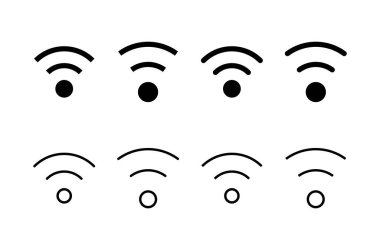 Wifi simgesi logo tasarımı. İşaret işareti ve sembol. Kablosuz simge