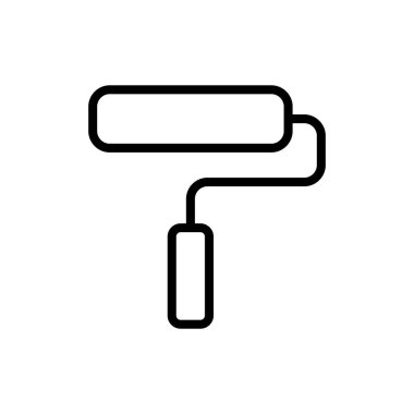 Uygulamalar ve web siteleri için resim simgesi. Boya fırçası işareti ve sembol. boyama silindiri vektörü